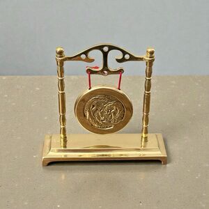 Vintage Brass Chinese Dragon Table Gong | 1970’s| No Striker